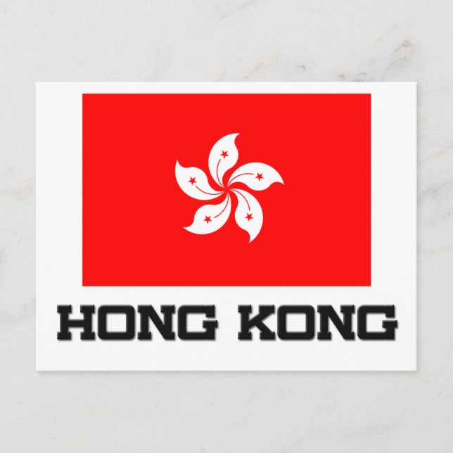 Carte Postale Drapeau de Hong Kong (Devant)