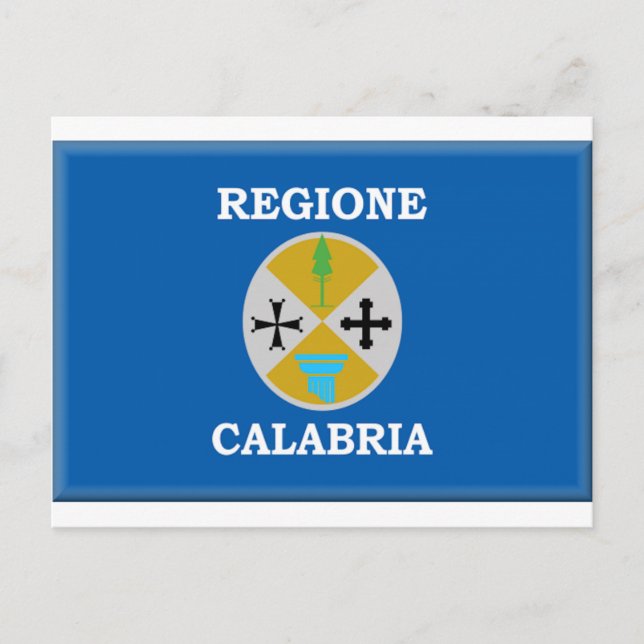 Carte Postale Drapeau de la Calabre (Italie) (Devant)