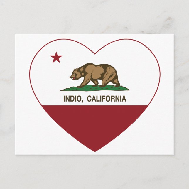 Carte Postale drapeau de la californie coeur de l'inde (Devant)