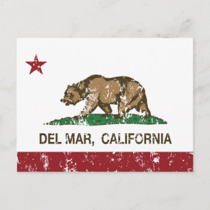 Carte Postale drapeau de la californie del mar en détresse