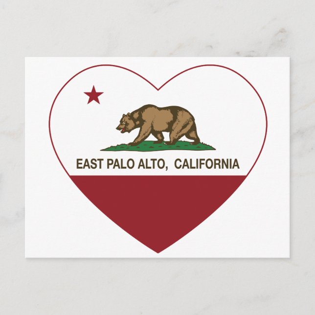 Carte Postale drapeau de la californie est palo alto coeur (Devant)