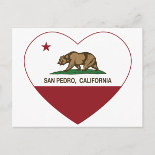Carte Postale drapeau de la californie san pedro coeur