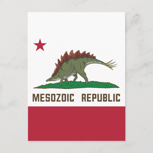 Carte Postale Drapeau de la Californie Stegosaurus (Devant)
