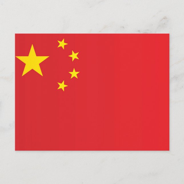 Carte Postale Drapeau de la Chine (Devant)