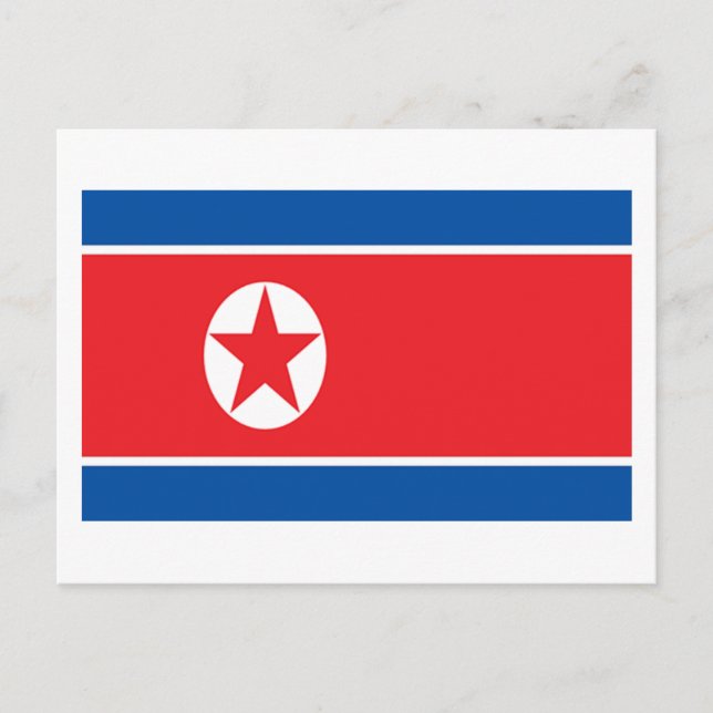 Carte Postale Drapeau de la Corée du Nord (Devant)