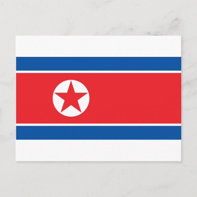 Carte Postale Drapeau de la Corée du Nord (Devant)