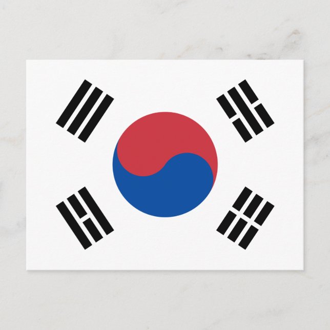 Carte Postale Drapeau de la Corée du Sud (ROK) (Devant)