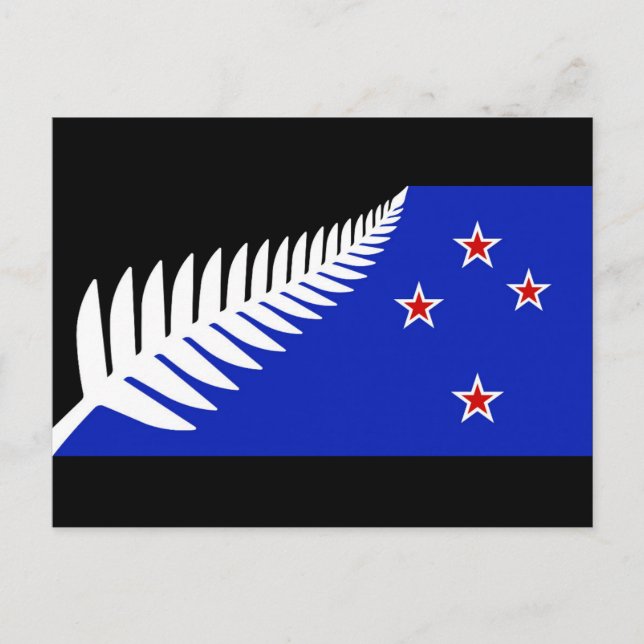 Carte Postale Drapeau de la Ferme argentée de Nouvelle-Zélande (Devant)