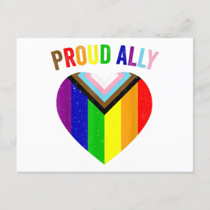 Carte Postale Drapeau de la Fière Ally LGBTQAI Gay POC Transgenr
