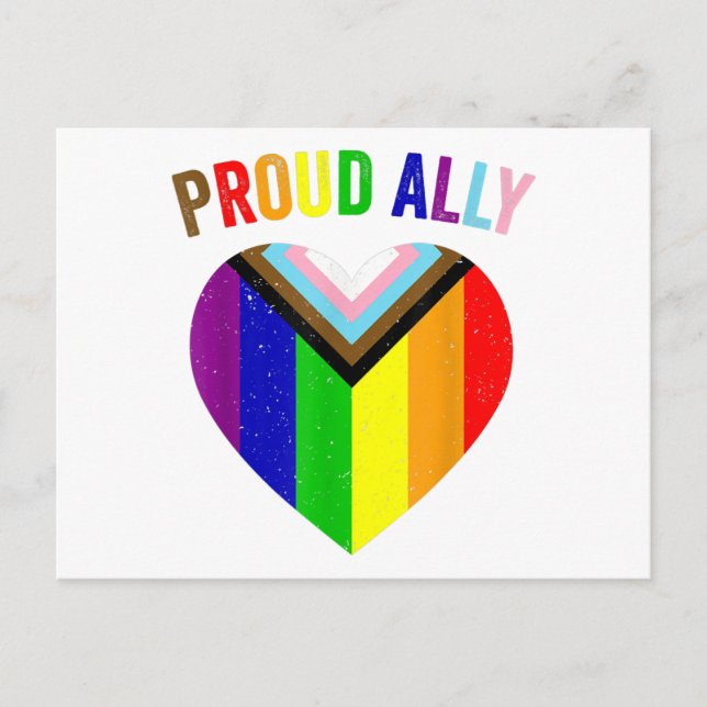 Carte Postale Drapeau de la Fière Ally LGBTQAI Gay POC Transgenr (Devant)