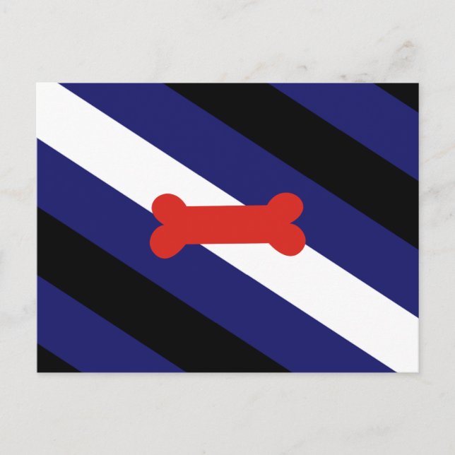 Carte Postale Drapeau de la fierté de jeu de chiot (Devant)