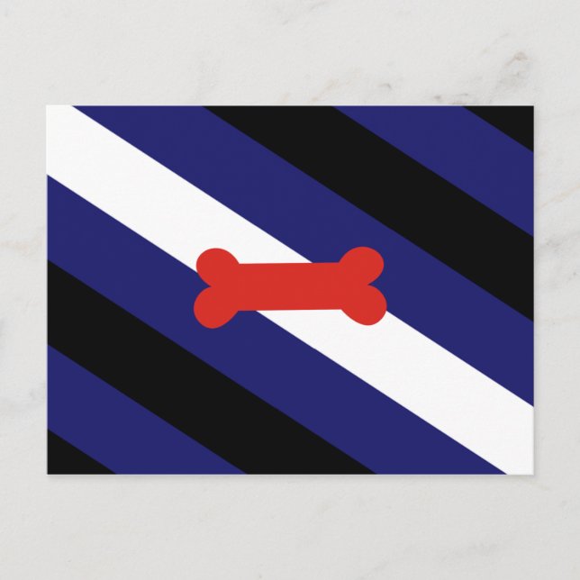 Carte Postale Drapeau de la fierté de jeu de chiot (Devant)