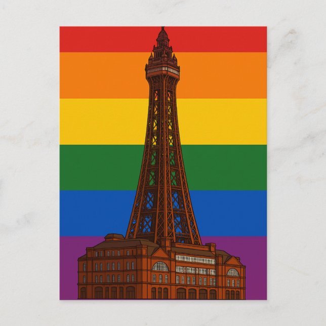 Carte Postale Drapeau de la fierté de la tour de Blackpool (Devant)