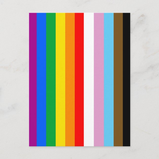 Carte Postale Drapeau de la fierté inclusif LGBTQ+ (Devant)