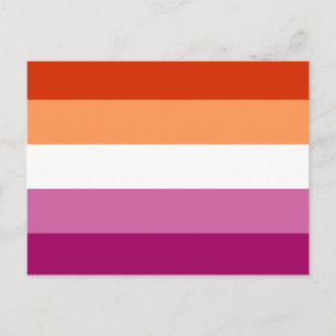 Carte Postale Drapeau de la fierté lesbienne (5 bandes)