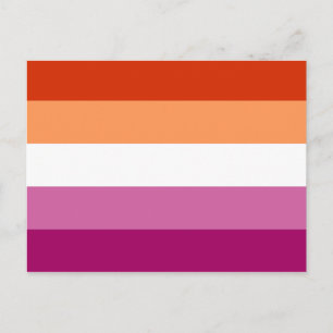 Carte Postale Drapeau de la fierté lesbienne (5 bandes)