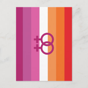 Carte Postale Drapeau de la fierté lesbienne WLW