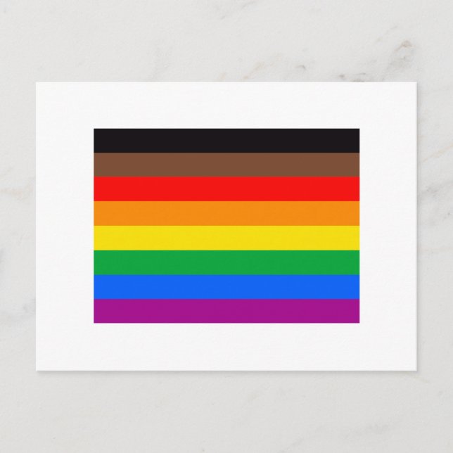 Carte Postale Drapeau de la fierté LGBTQ (8 bandes) (Devant)