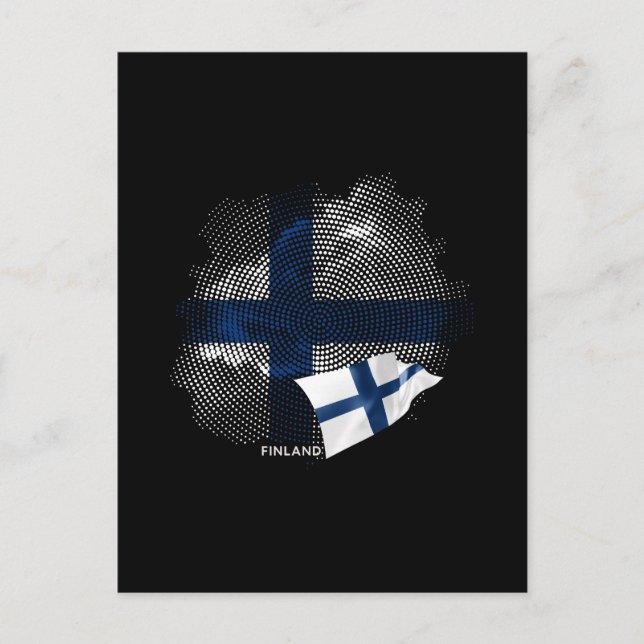 Carte Postale Drapeau de la Finlande (Devant)