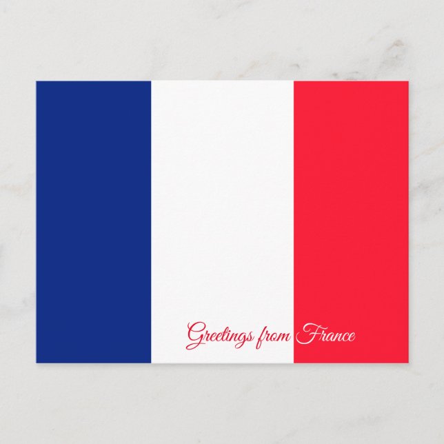 Carte Postale Drapeau de la France (Devant)