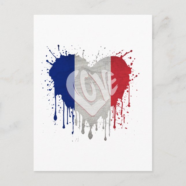 Carte Postale Drapeau de la France que j'aime (Devant)