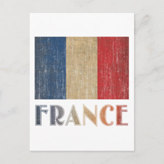 Carte Postale Drapeau de la France vintage