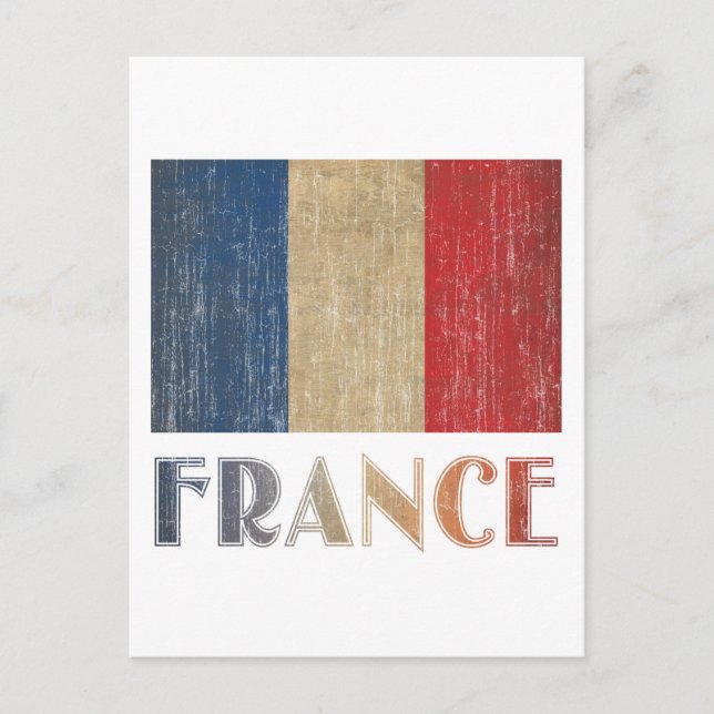 Carte Postale Drapeau de la France vintage (Devant)