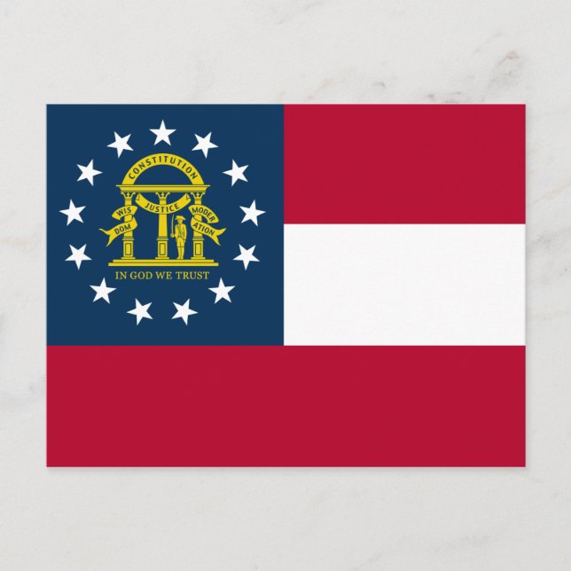Carte Postale Drapeau de la Géorgie (États-Unis) (Devant)