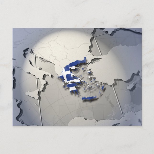 Carte Postale Drapeau de la Grèce (Devant)