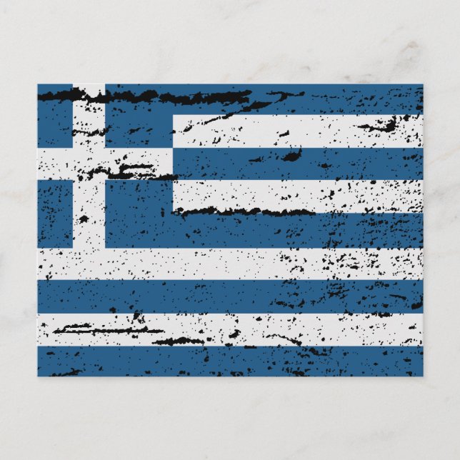 CARTE POSTALE DRAPEAU DE LA GRÈCE (Devant)