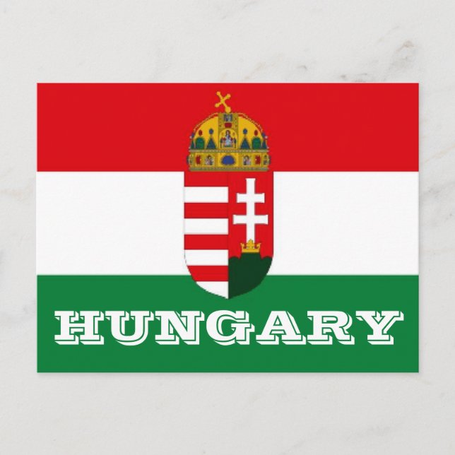 Carte Postale drapeau de la Hongrie (Devant)