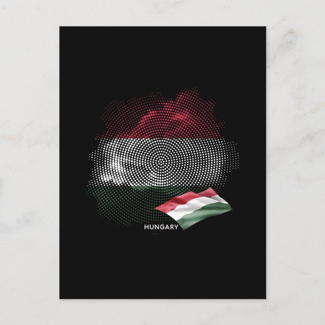 Carte Postale Drapeau de la Hongrie (Devant)