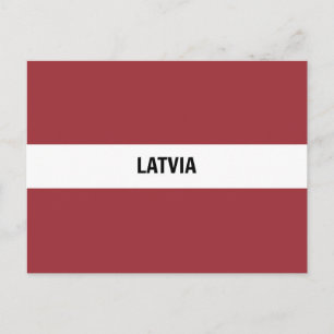 Carte Postale Drapeau de la Lettonie (avec étiquette)