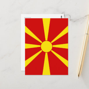 Carte Postale Drapeau de la Macédoine du Nord