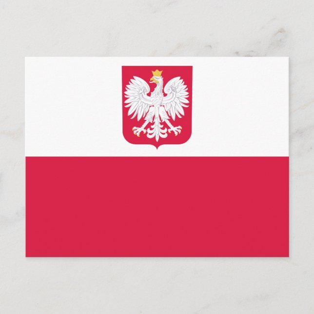 Carte Postale Drapeau de la Pologne (Devant)