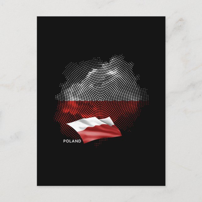 Carte Postale Drapeau de la Pologne (Devant)