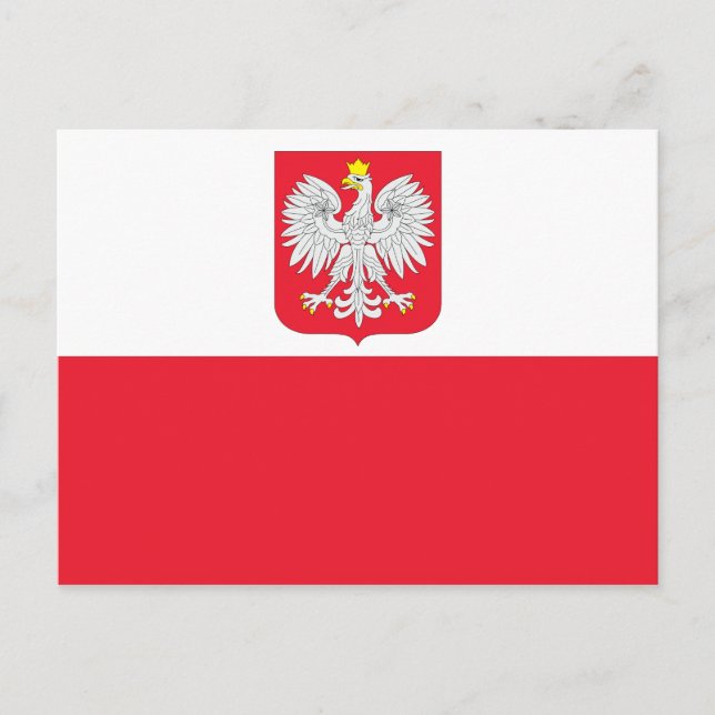 Carte Postale Drapeau de la Pologne (Devant)