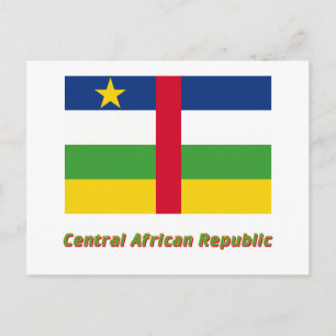 Carte Postale Drapeau de la République centrafricaine avec nom