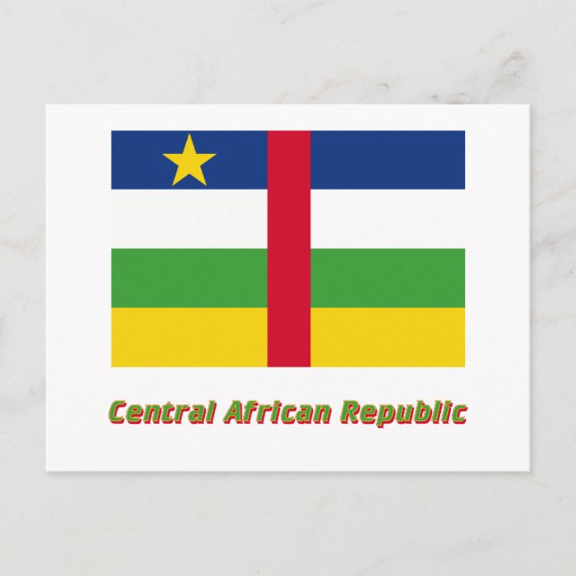 Carte Postale Drapeau de la République centrafricaine avec nom (Devant)