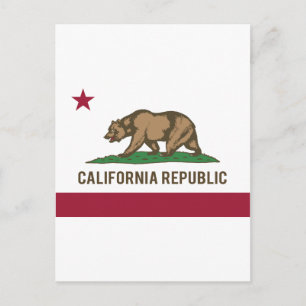 Carte Postale Drapeau de la République de Californie - Couleur