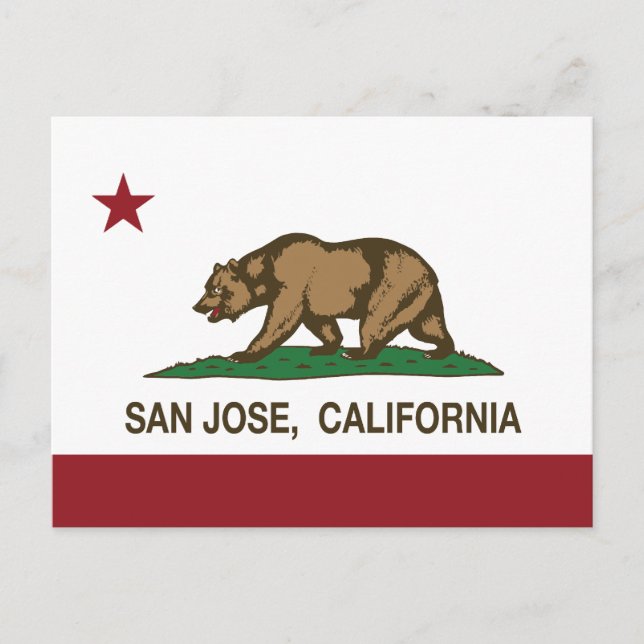 Carte Postale drapeau de la République de Californie san jose (Devant)