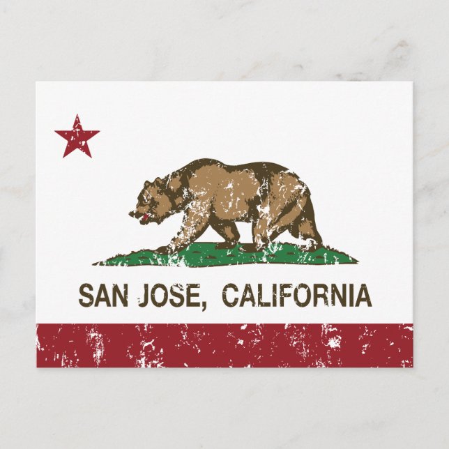 Carte Postale drapeau de la République de Californie san jose (Devant)