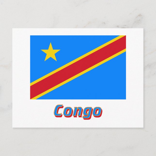 Carte Postale Drapeau de la République démocratique du Congo ave (Devant)
