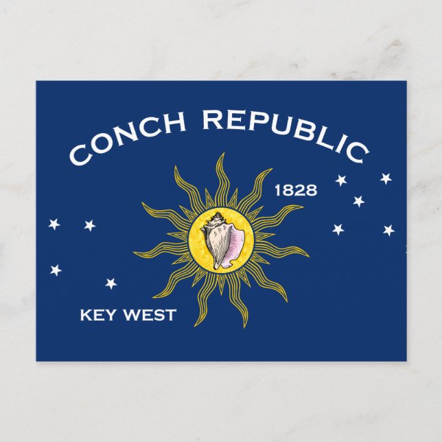 Carte Postale Drapeau de la République des Conques Key West Flor (Devant)
