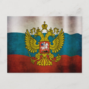 Carte Postale Drapeau de la Russie qui flotte