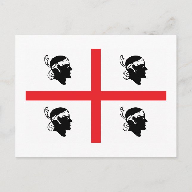 Carte Postale Drapeau de la Sardaigne (Devant)