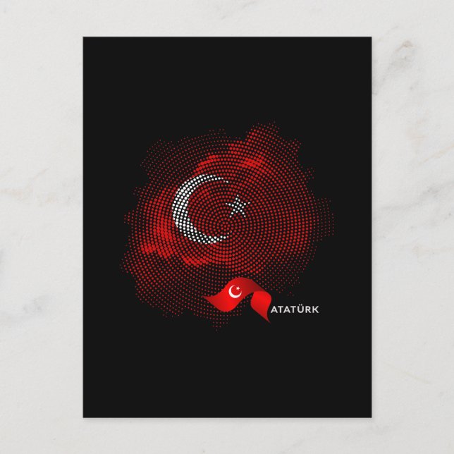 Carte Postale Drapeau de la Turquie (Devant)