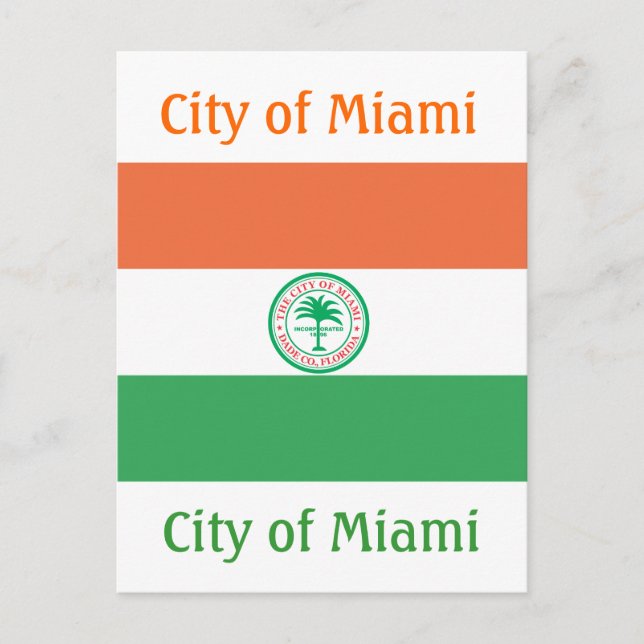 Carte Postale Drapeau de la ville de Miami (Devant)
