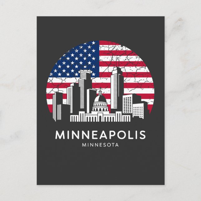 Carte Postale Drapeau de la ville de Minneapolis Minnesota (Devant)