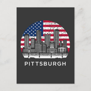 Carte Postale Drapeau de la ville de Pittsburgh Pennsylvanie